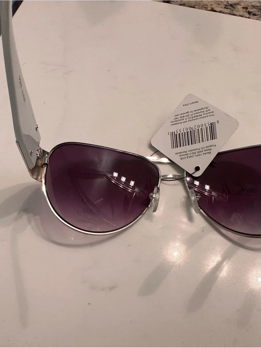 Aviator Sunglasses with Purple Lenses